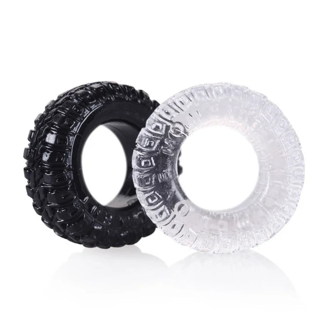 2pcs Rally Tire Silicone Penis Ring