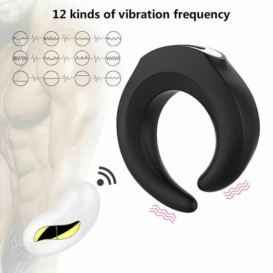 Fun Massage Vibration Cock Ring Lock Delay Ring