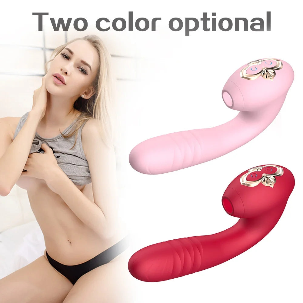 Telescopic Clitoral Sucking G-spot Dildo Vibrator With 10 Powerful Modes