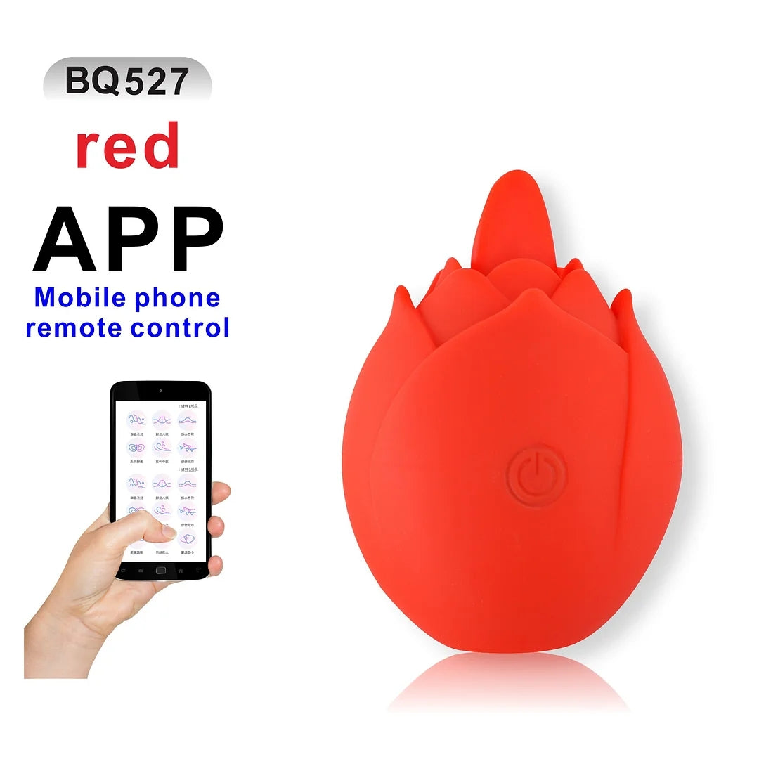 Rose With Tongue Wireless Remote Control Vibrator