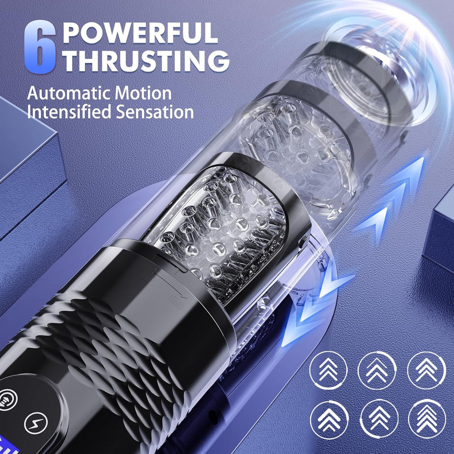 EORONE Male Sex Toy for Men Male Masturbator - Sex Toys for Men Adult Toys with 10 Vibrating & 6 Thrusting, Mens Sex Toys Pocket Pussy LCD Display, 3D Sleeve