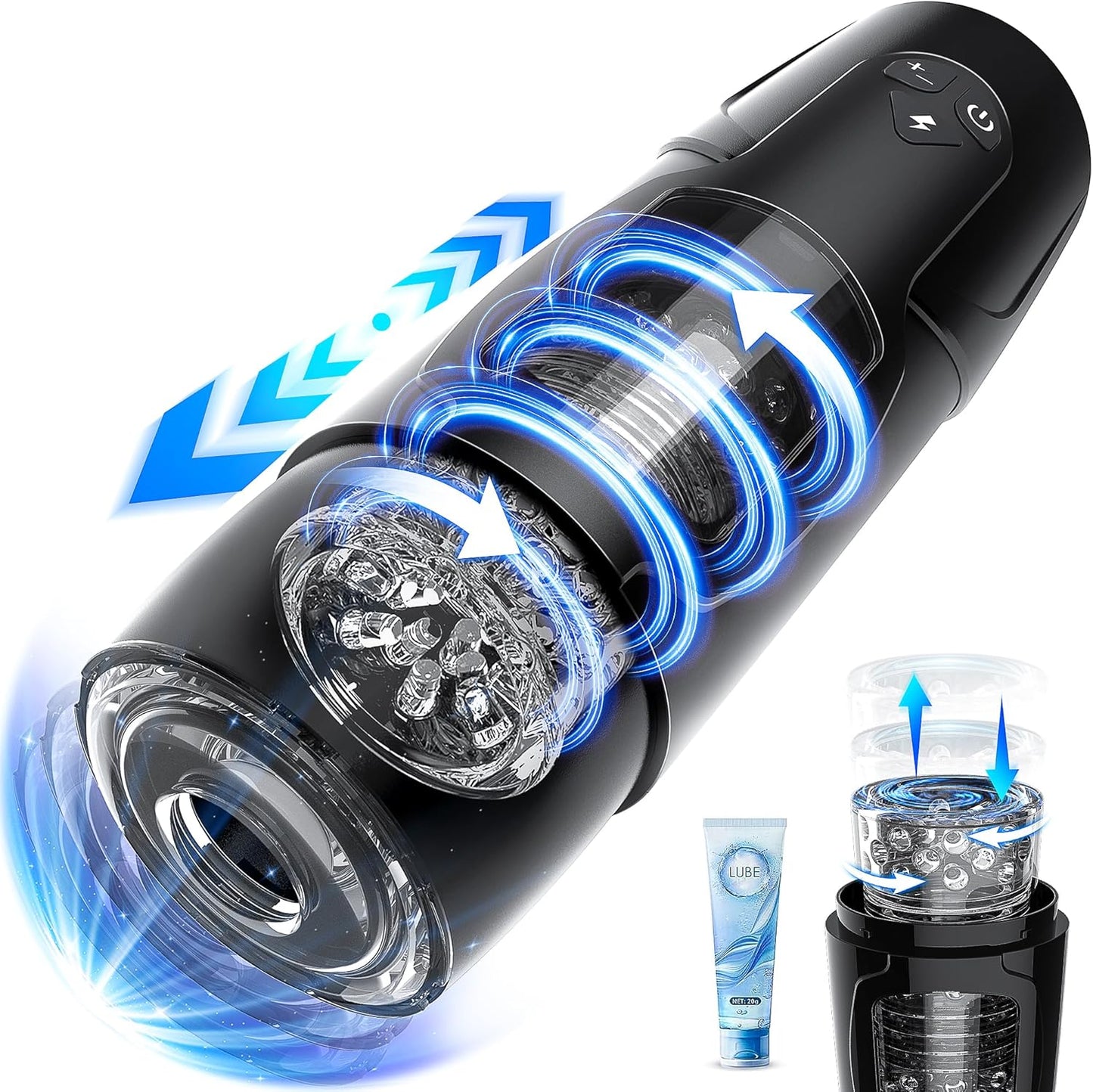 Sex Toys for Men Automatic Male Masturbator, Male Sex Toys Masturbators Cup with 7 Thrusting &Rotating Modes for Penis Stimulation, Electric Pocket Pussy Male Stroker, Adult Sex Toy with Suction Base