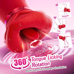 Vibrator Adult Sex Toys for Women - 4IN1 Mouth Sucking Vibrator Rose Sex Toy,Anal Toys Clit Nipple Vibrators Female Couples Sex Toys