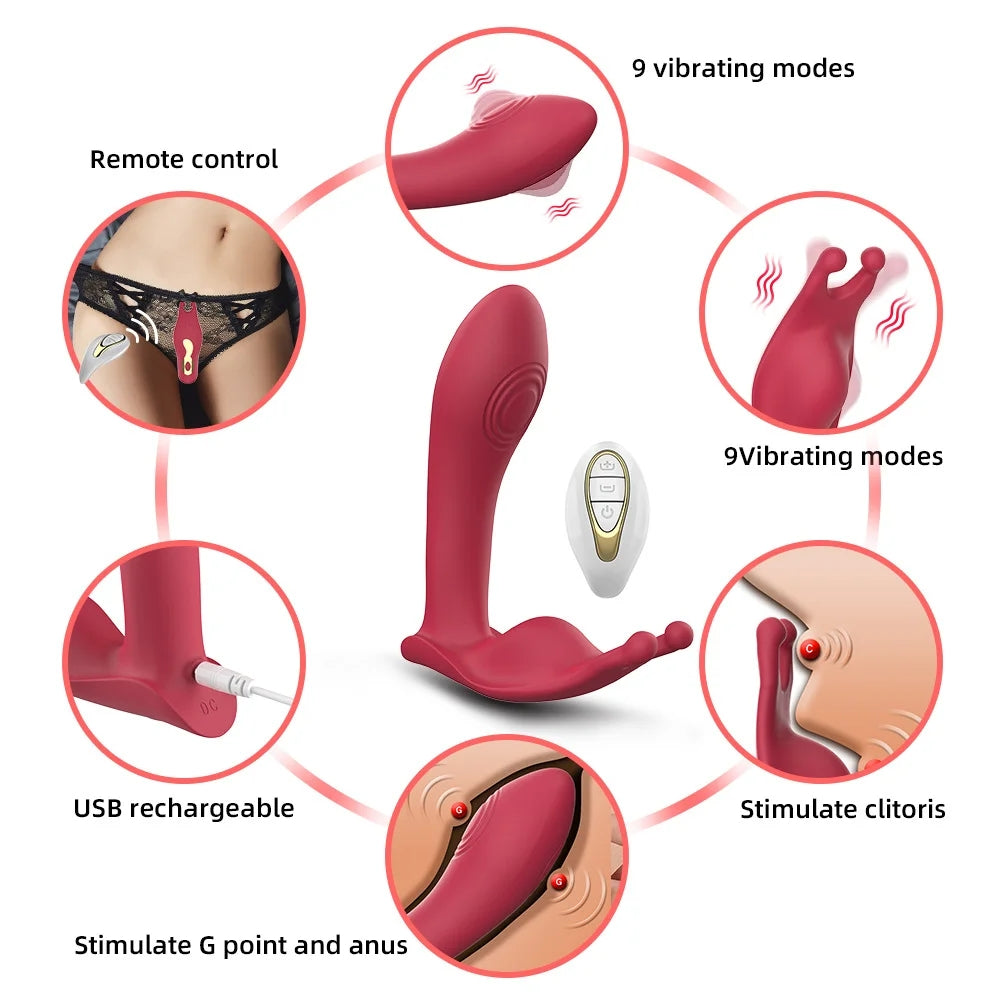 Tapping Tip 9-pattern Vibrator P-spot Mixed Orgasm Anal Nipple Clitoral Vaginal Stimulation