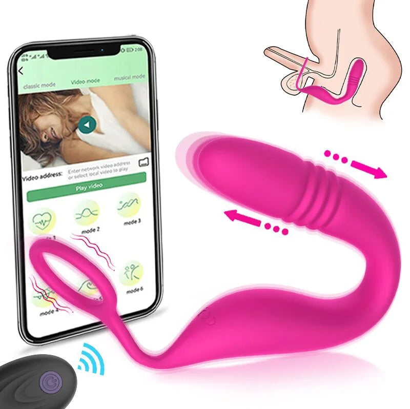 2-in-1 Thrusting Vibrating Prostate Massager With Cock Ring