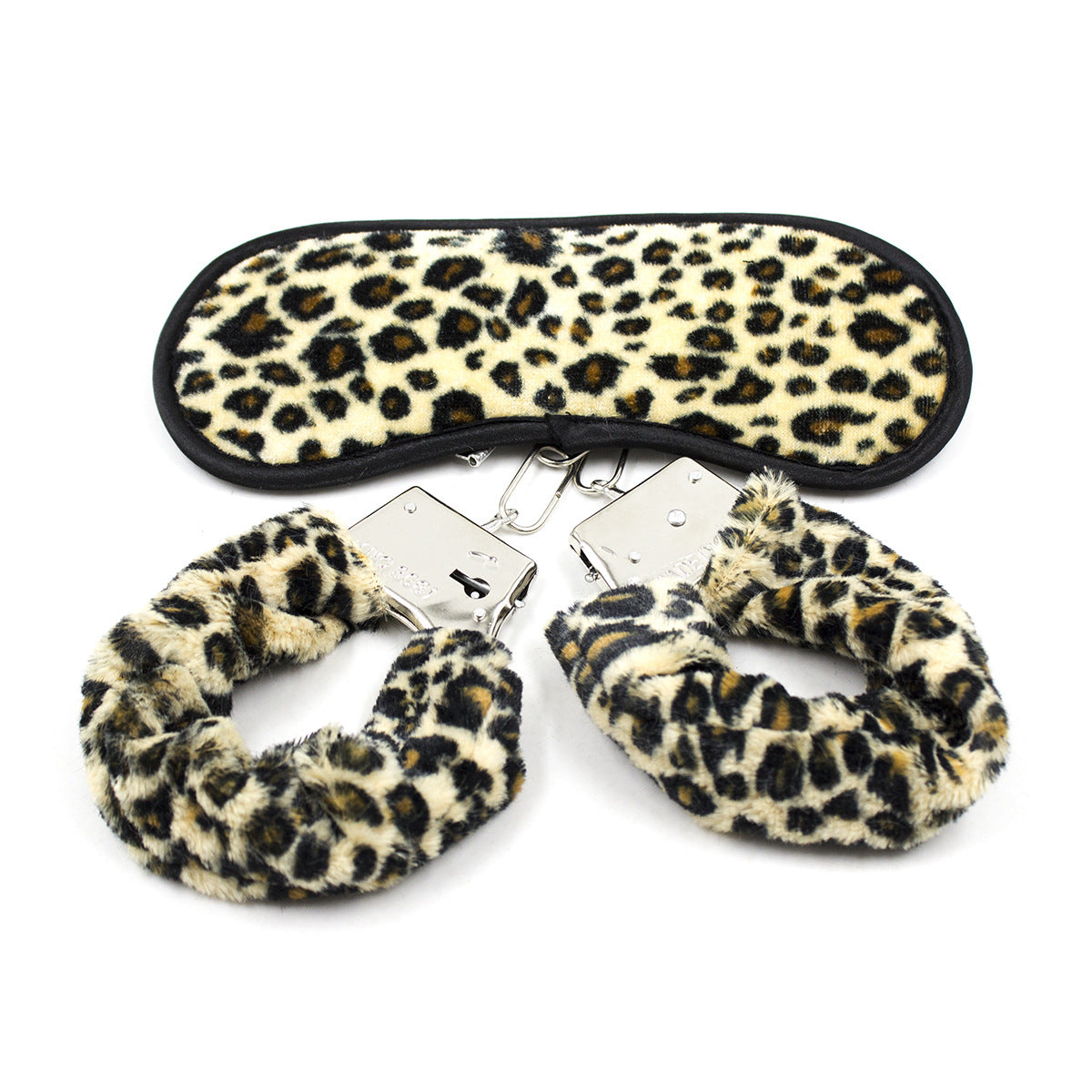 Leopard Print Handcuffs BDSM Bondage Set with Eye Blindfold Mask