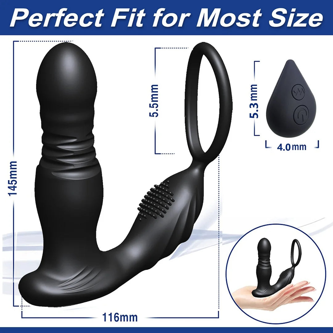 Prostate Telescopic Massager Anal Protector Vibrating Masturbator