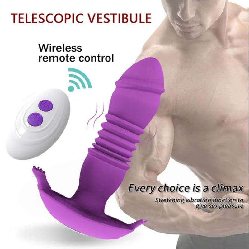 Telescopic G-spot Vibrator With Remote Control Anal Vibrator Prostate Massager