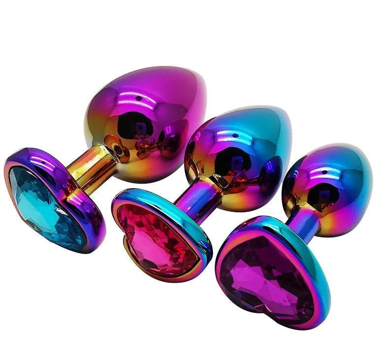 3 Sizes Colorful Heart-shaped Anal Plug