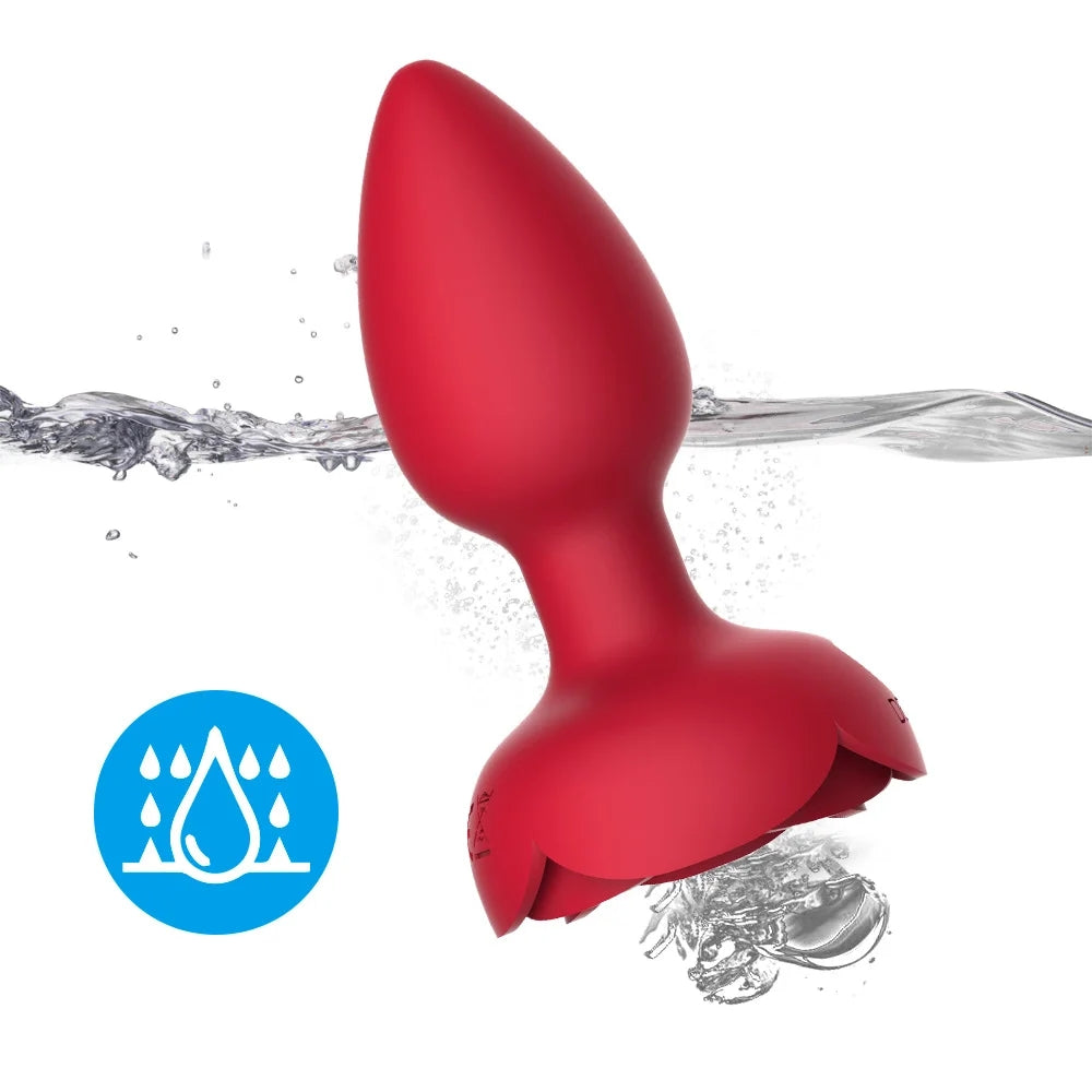 Flash Wireless Remote Control Vibration Rose Anal Plug