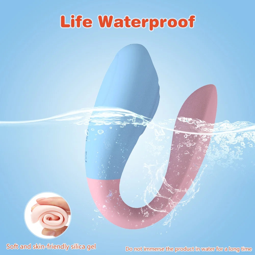 Waterproof Rechargeable Remote Control Couple Vibrator with 8 Frequencies