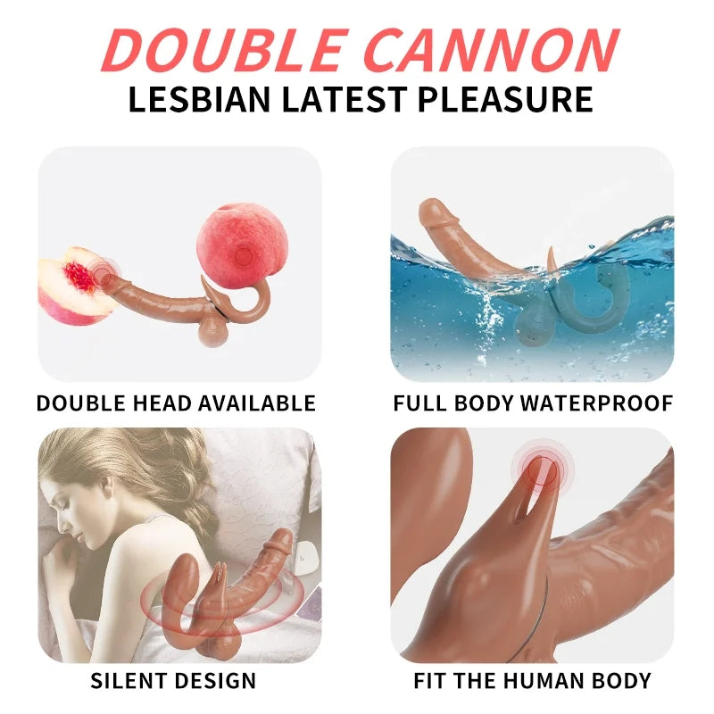 Thrusting & Vibrating Wearable Dildo For Lesbian