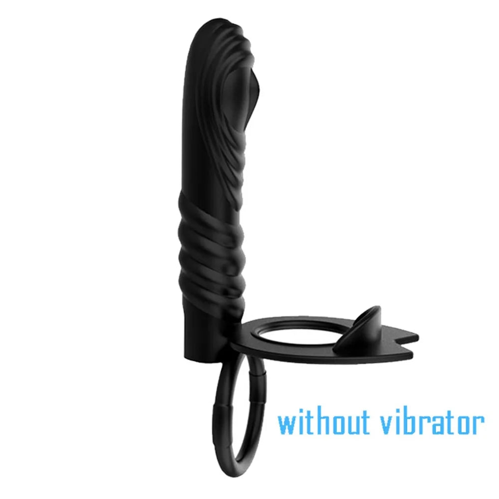 Vibrating Double Cock Rings Vibrator For Couples