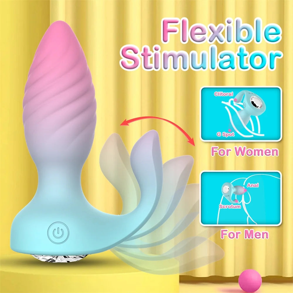 Diamond Anal Plug Wearable Vestibular Remote Control Anal Plug Vibrator