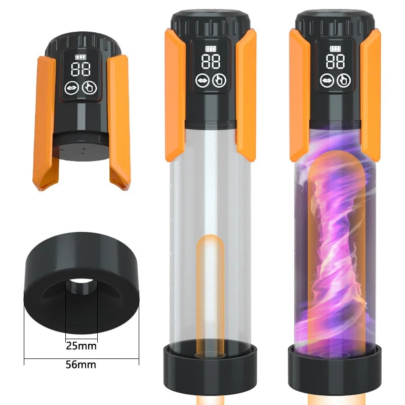 Lcd Display 5 Suction Modes Waterproof Penis Pump