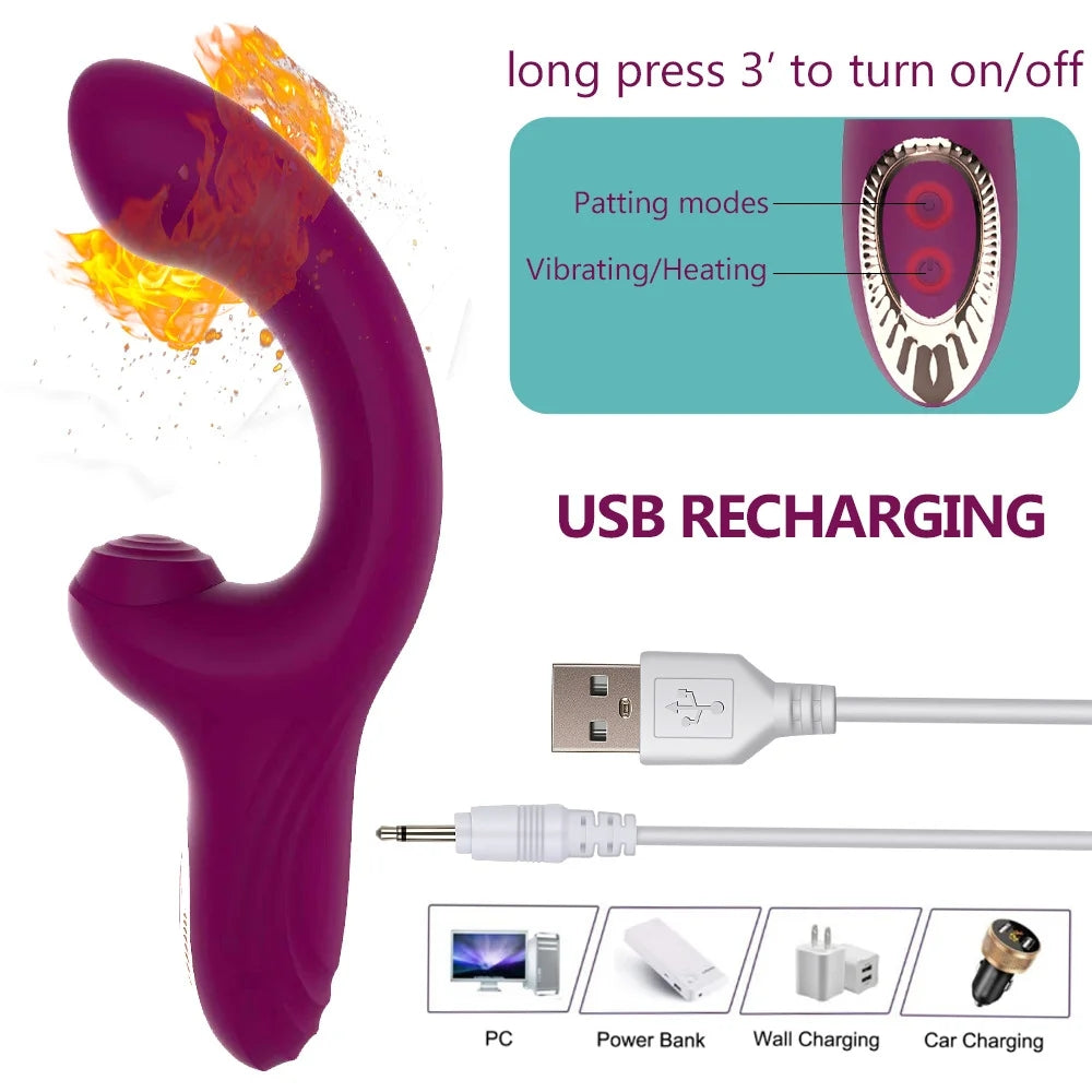 2-in-1 Tapping Strong Shock G-spot Vibrator