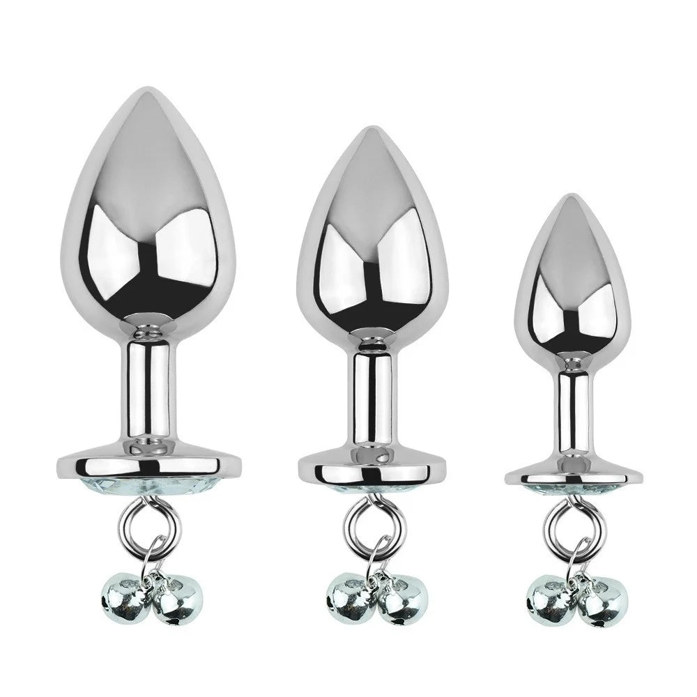 Pattern Metal Bell Anal Plug Backyard Appliance 3pcs/Set