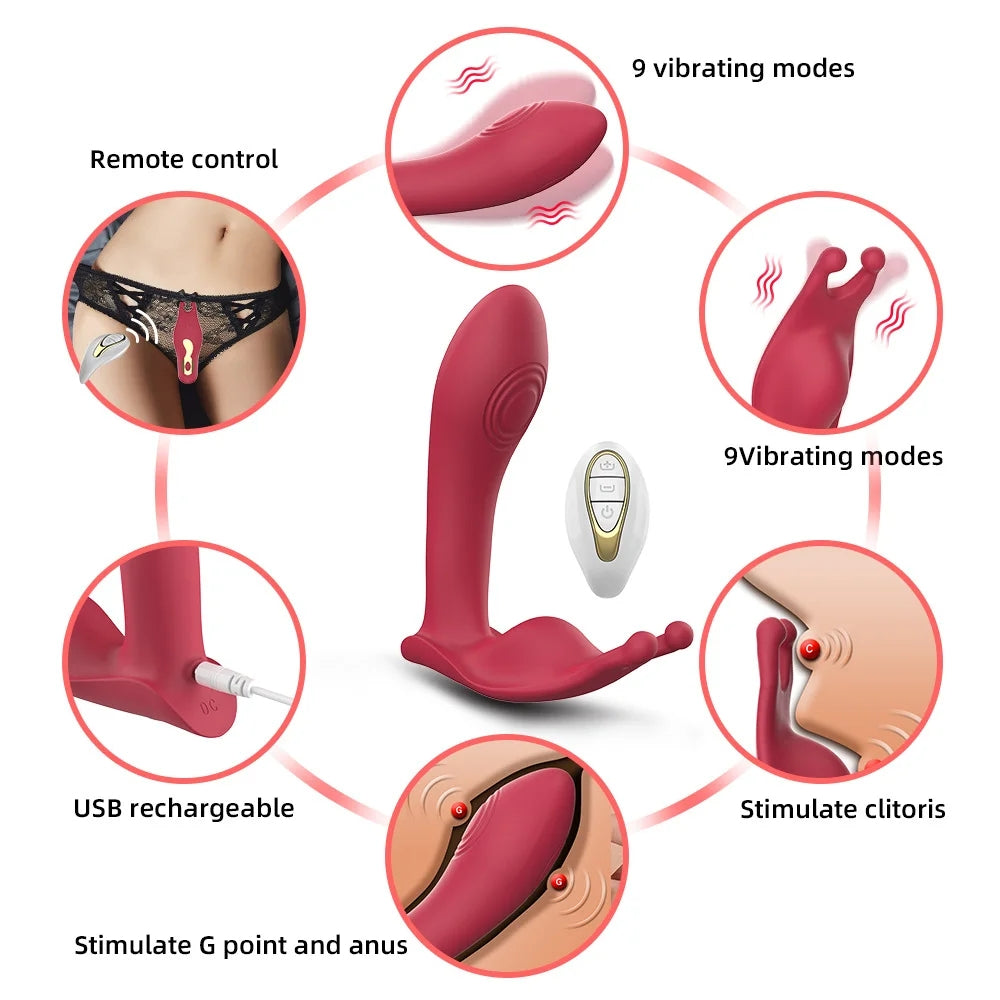 Wearable Vibrators With Remote Control Clitoral G-spot Stimulation Panty Vibrator