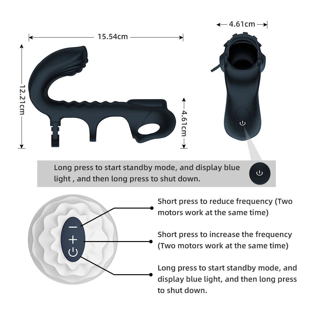 Wireless Remote Control Triple Penis Rings For Couples