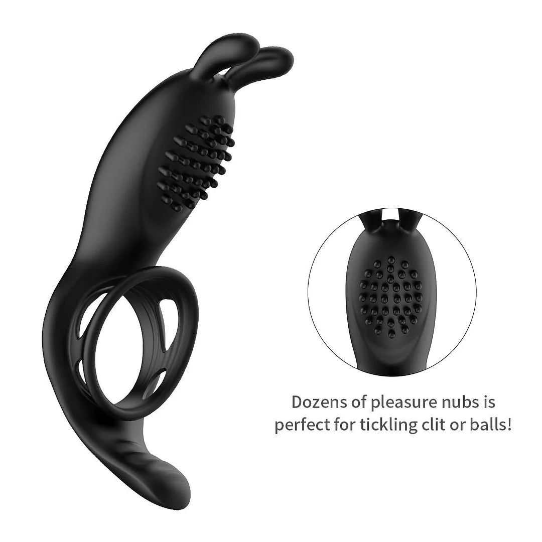 Remote Control 9 Frequency Vibrating Cock Ring Rabbit Ear Penis Ring