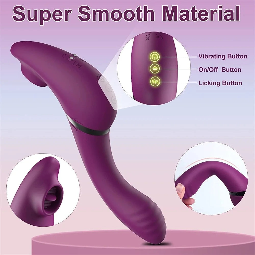 Rotatable Sex G-spot Licking Dildo Vibrator