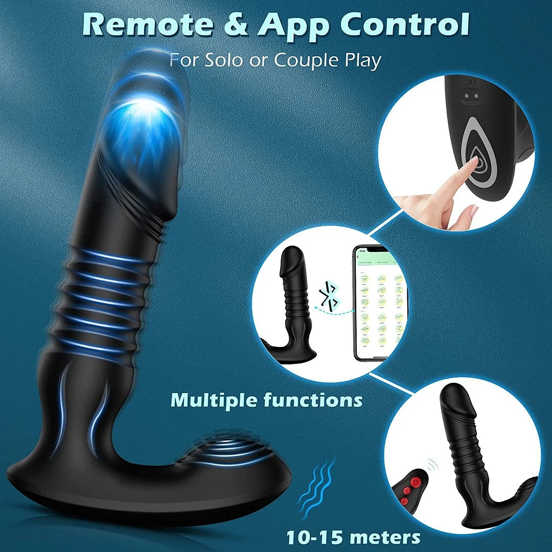 Telescopic Prostate Massager Male Anal Vibrator Butt Plug Stimulator