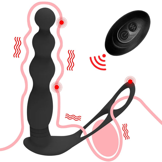 Remote Control Anal Vibrator With Cock Ring