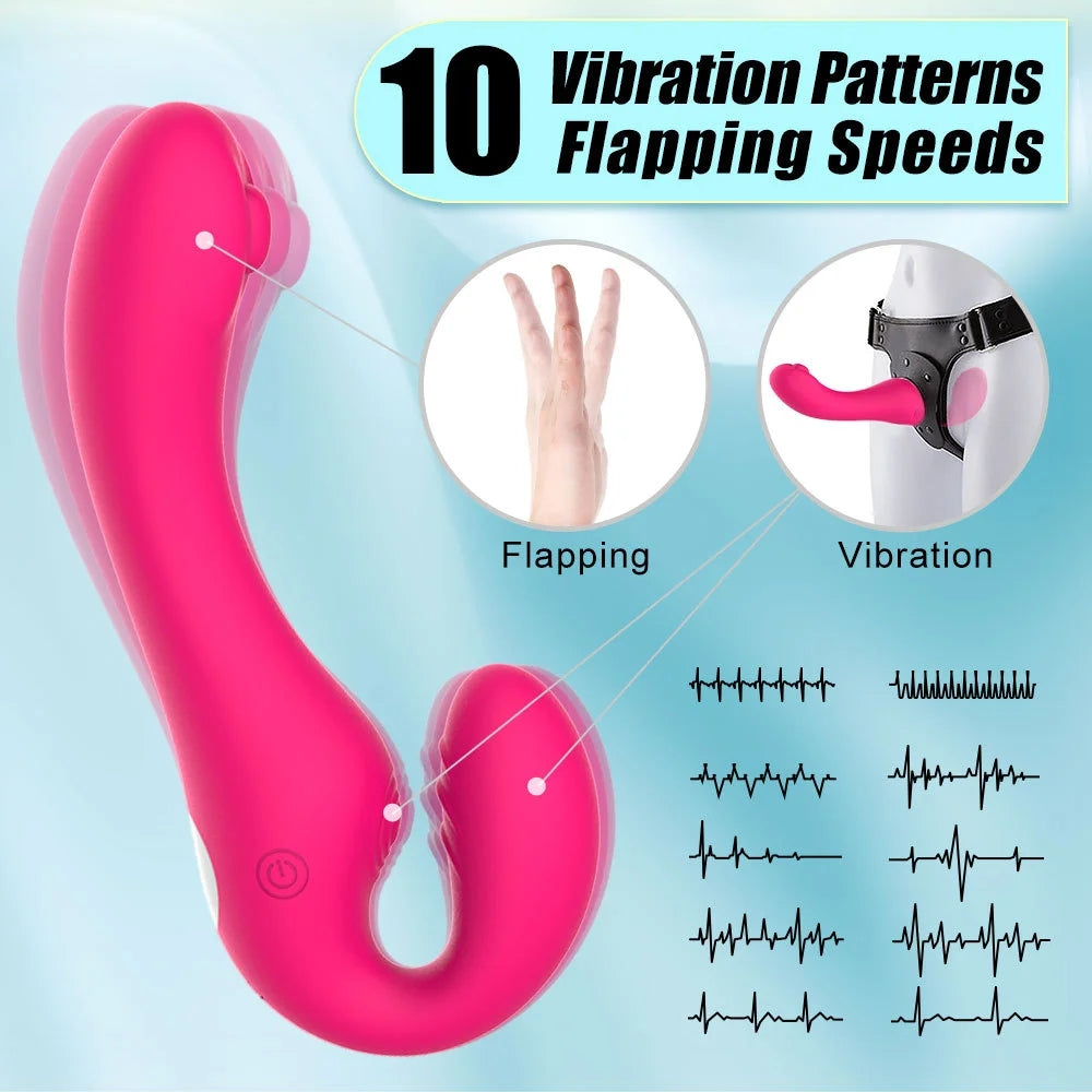 Roma-s Wireless Remote Control Flapping Strapless Wearable Vibrator For Couple