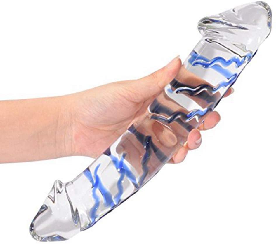 Medical Grade Glass Blue Swirl Crystal Double Sided Dildo 25/30cm-ZhenDuo Sex Shop-ZhenDuo Sex Shop