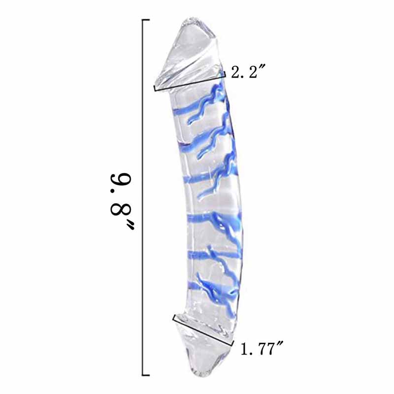 Medical Grade Glass Blue Swirl Crystal Double Sided Dildo 25/30cm-ZhenDuo Sex Shop-small-ZhenDuo Sex Shop