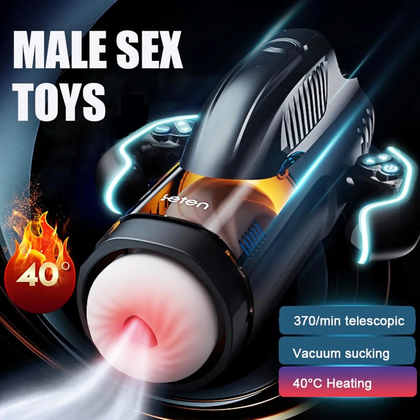 THRUSTING-PRO High Speed Thrusting Male Masturbator Machine Automatic Sucking Heating Vagina Masturbation Sex Toys For Men