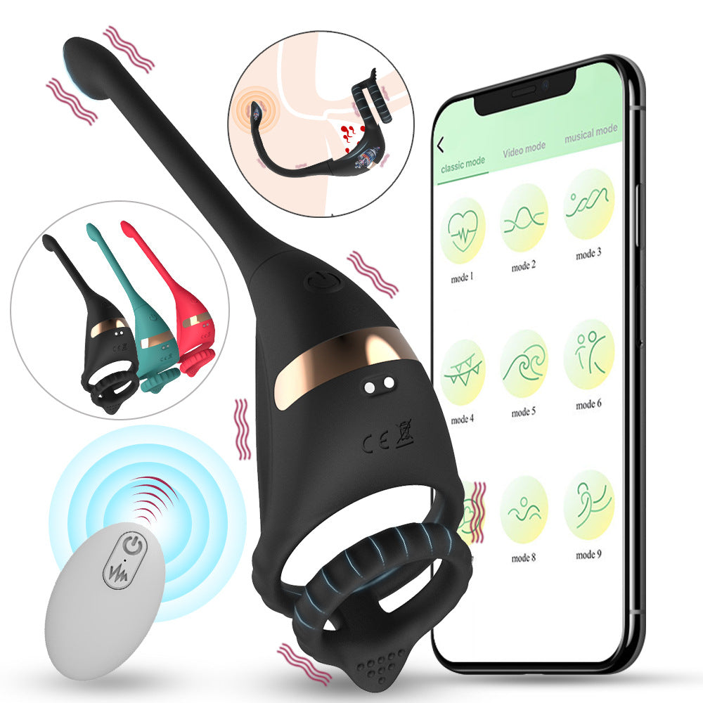 Dragon Knight Mobile Phone Remote Control Thrust Prostate Stimulator Testicle Massager Cockring-ZhenDuo Sex Shop-ZhenDuo Sex Shop