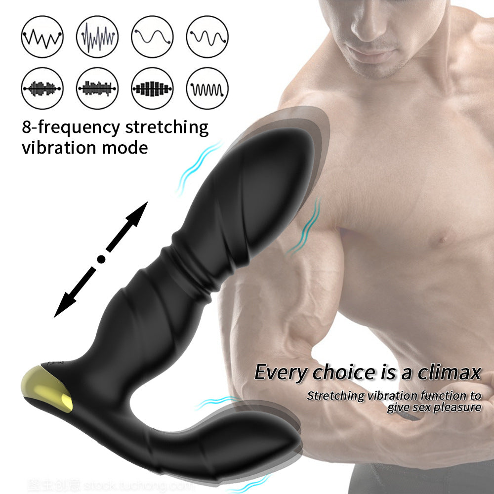 Wireless Auto Telescopic Pink Prostate Vibrator Massager Thrusting Vibrating Butt Plug