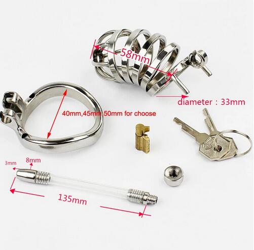 Stainless Steel Belt Conduit Male Chastity Lock