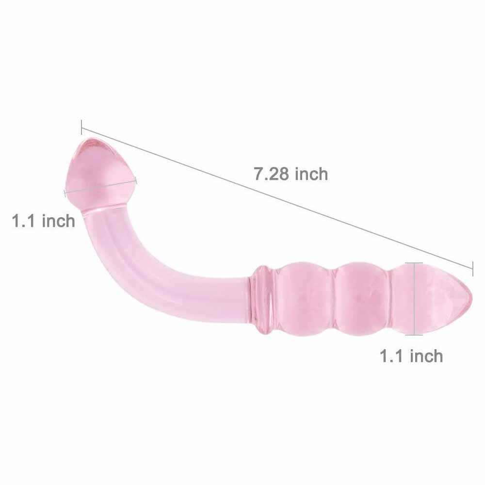 Ribbed G-Spot Glass Dildo 18cm-ZhenDuo Sex Shop-ZhenDuo Sex Shop