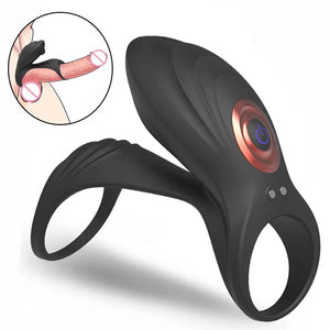 Vibrating Penis Ring Sleeve Couple Vibrator Men Semon Lock Delay Ejaculation Cock Ring Toy For Women Vagina Stimulator