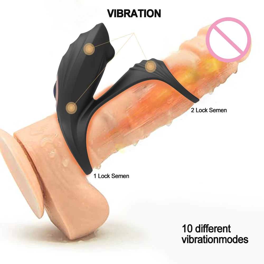 Vibrating Penis Ring Sleeve Couple Vibrator Men Semon Lock Delay Ejaculation Cock Ring Toy For Women Vagina Stimulator