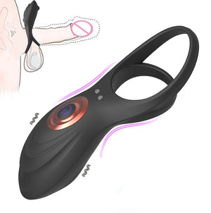 Vibrating Penis Ring Sleeve Couple Vibrator Men Semon Lock Delay Ejaculation Cock Ring Toy For Women Vagina Stimulator