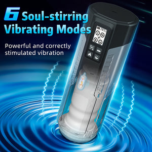 Male Masturbator Sex Toys For Men - Mens Sex Toys Penis Pump 8 In 1 Adult Toys Male Vibrator With 6 Thrust & 6 Suck | 6 Squeeze | 6 Vibrate | Heating LCD Display 3D Stroker Pocket Pussy Sex Machine