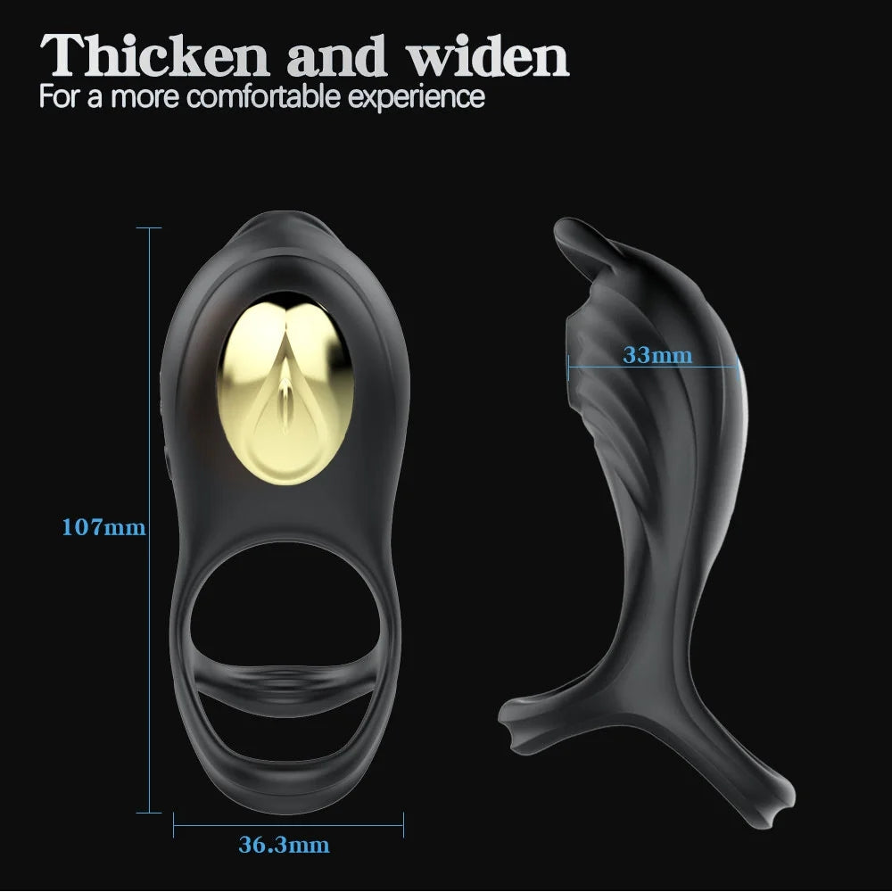 5 Frequency G-spot Sucking Vibrating Penis Ring Clitoris Stimulation Cock Ring