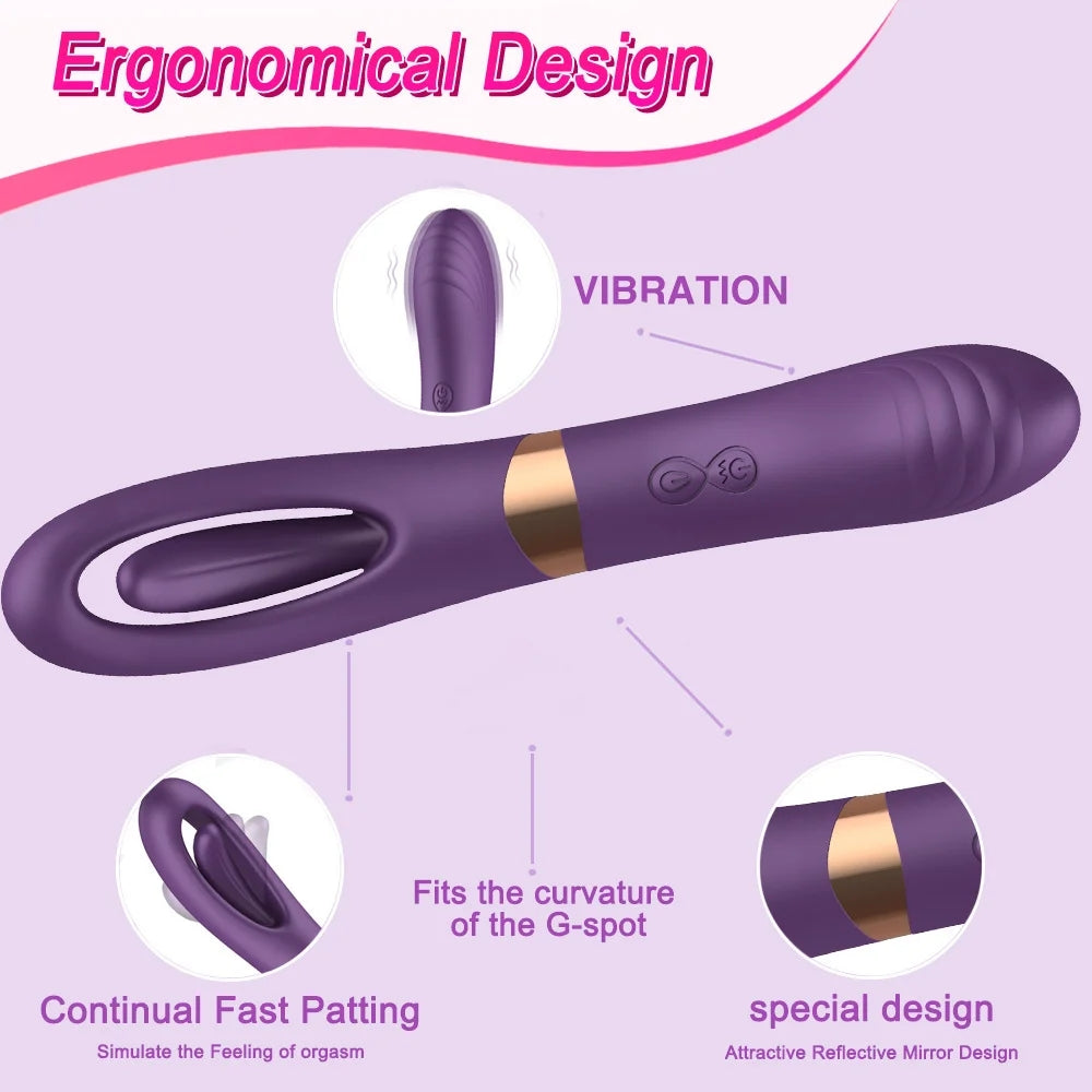 Lisa Flicker Double Headed Patting & Vibrating G-spot Vibrator