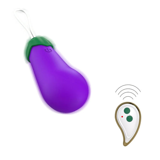 Wireless Remote Control Warming Eggplant Vibrator