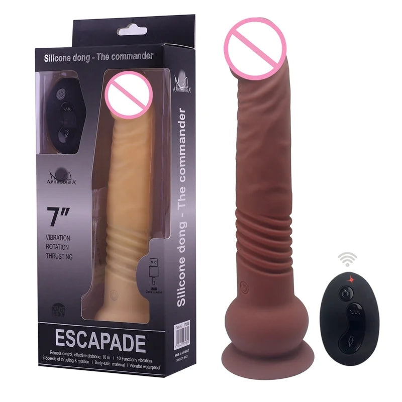 The Commander Remote Control Telescopic Vibrating Dildo