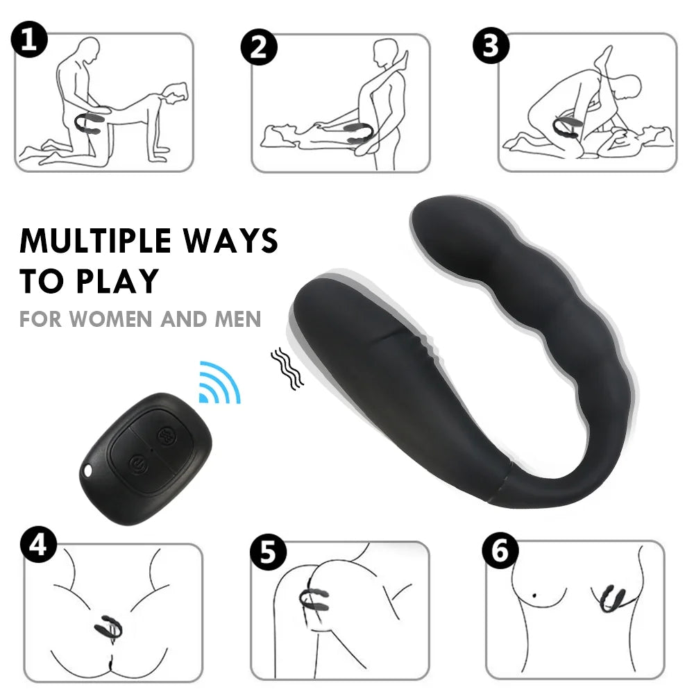 Double Vibrators For Couple Wireless Remote Wearable Dildo G Spot Stimulator Panties Sex Toys