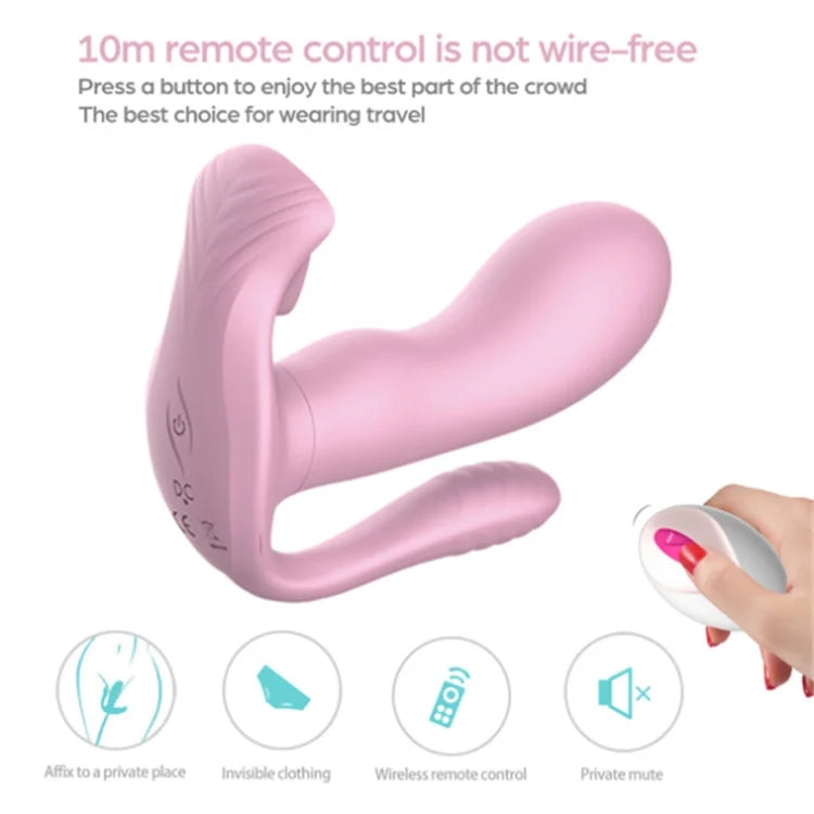 Remote Control Wearable Tongue Licking Double Penetration Vibrator