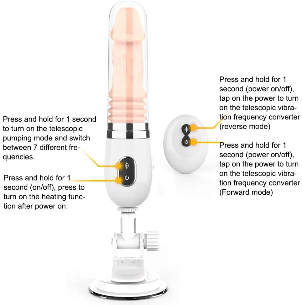 Remote Control Large Dildo Vibrator with Suction Cup