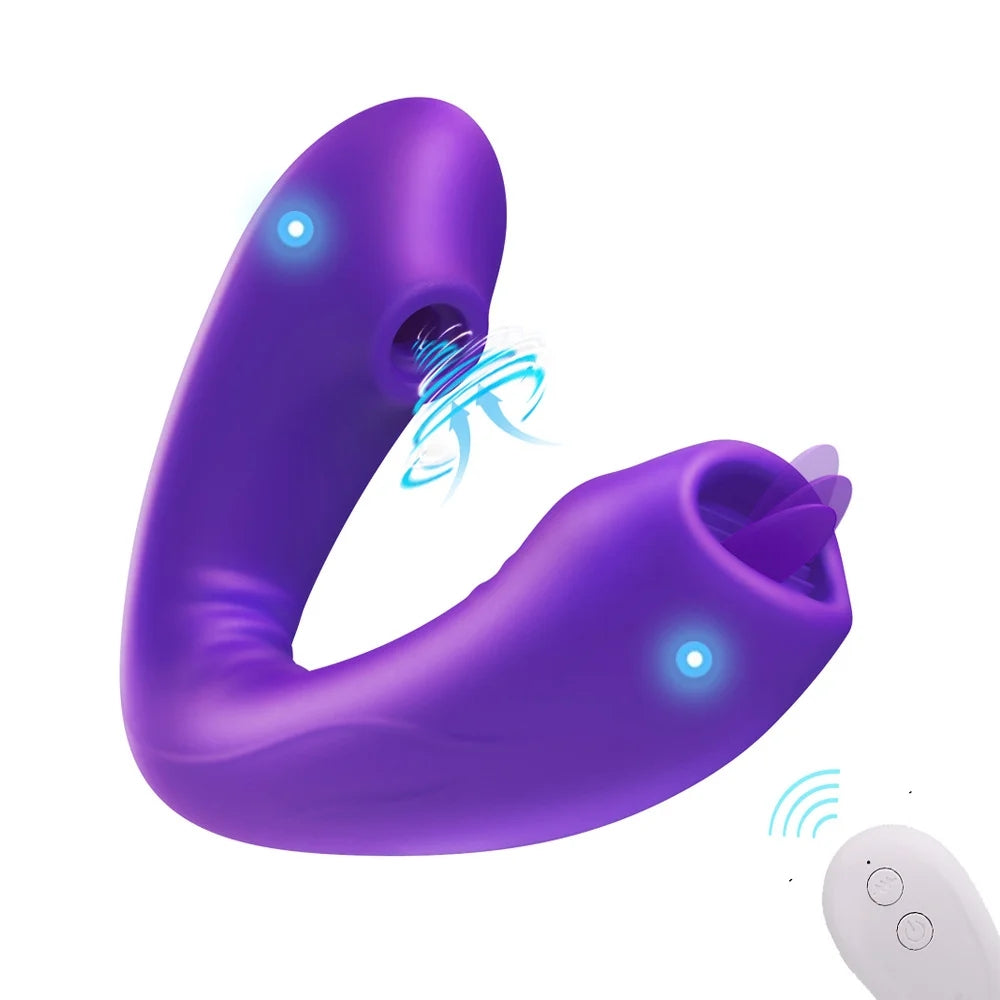 3-in-1 Wireless Remote Control Tongue-licking Sucking Panty Vibrator