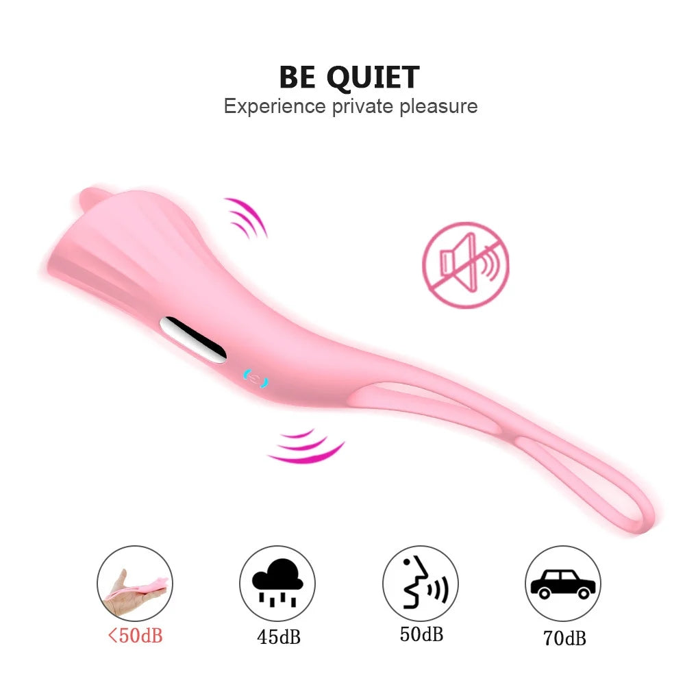 Ballerina Vibrator Tongue Licking Penis Ring Vibrator for Couples