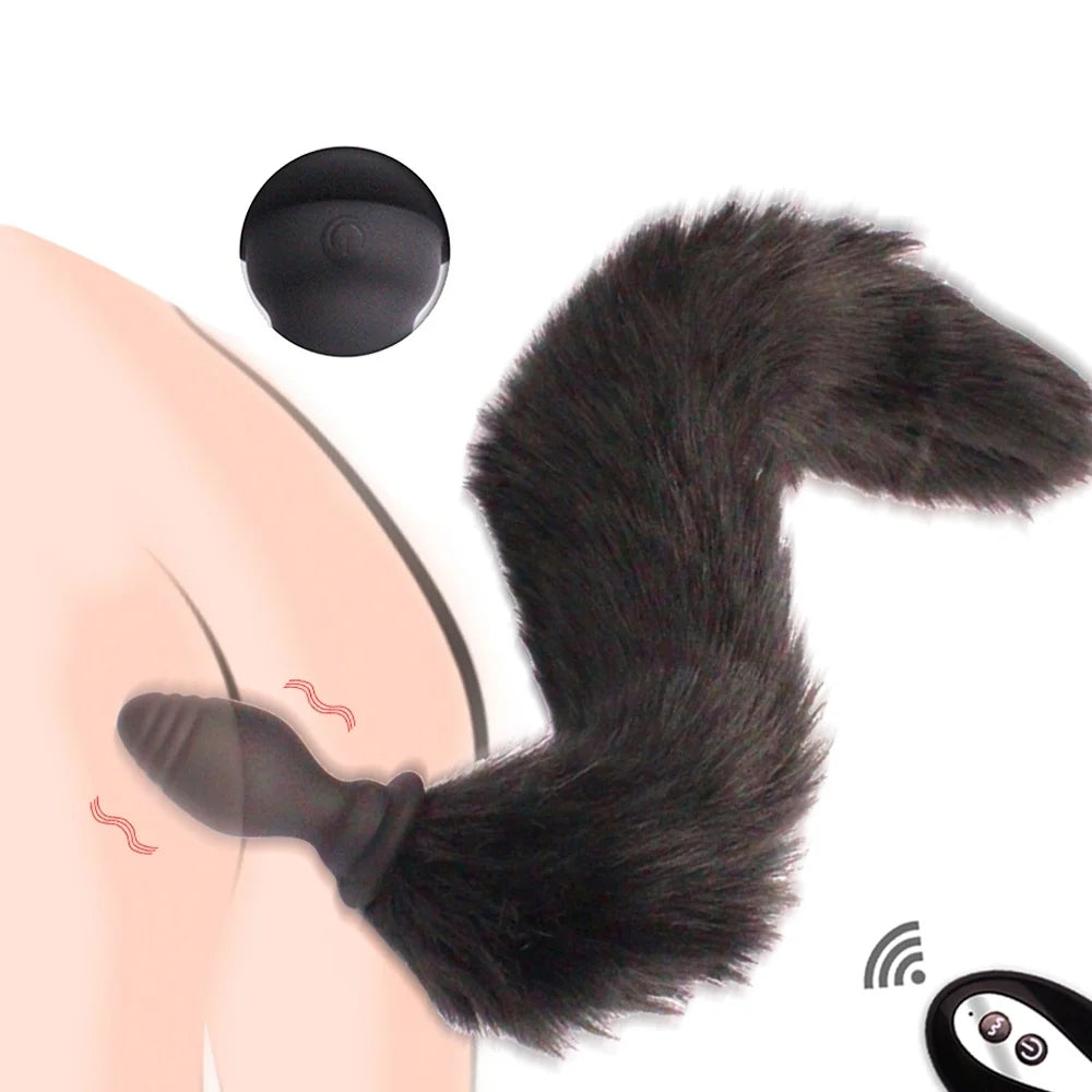 Wireless Remote Control Anal Plug Fox Tail Sex Toys For Adult - ZhenDuo Sex  Shop