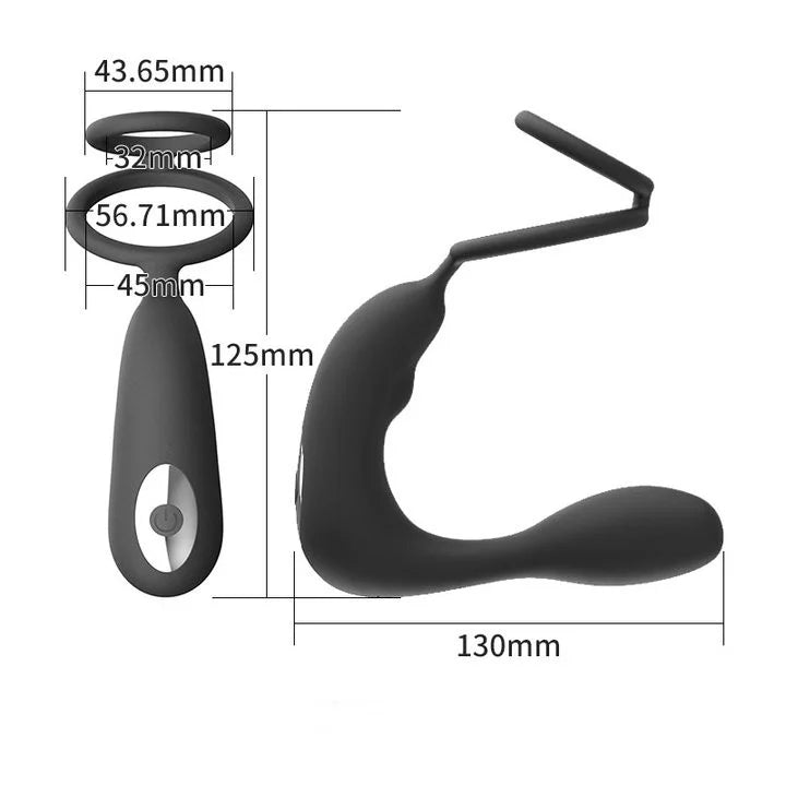 Remote Control Lock Semen Men's Vibration Front And Rear Atrium Anal Plug Stimulation